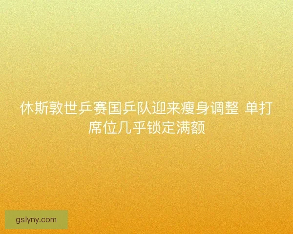 休斯敦世乒赛国乒队迎来瘦身调整 单打席位几乎锁定满额